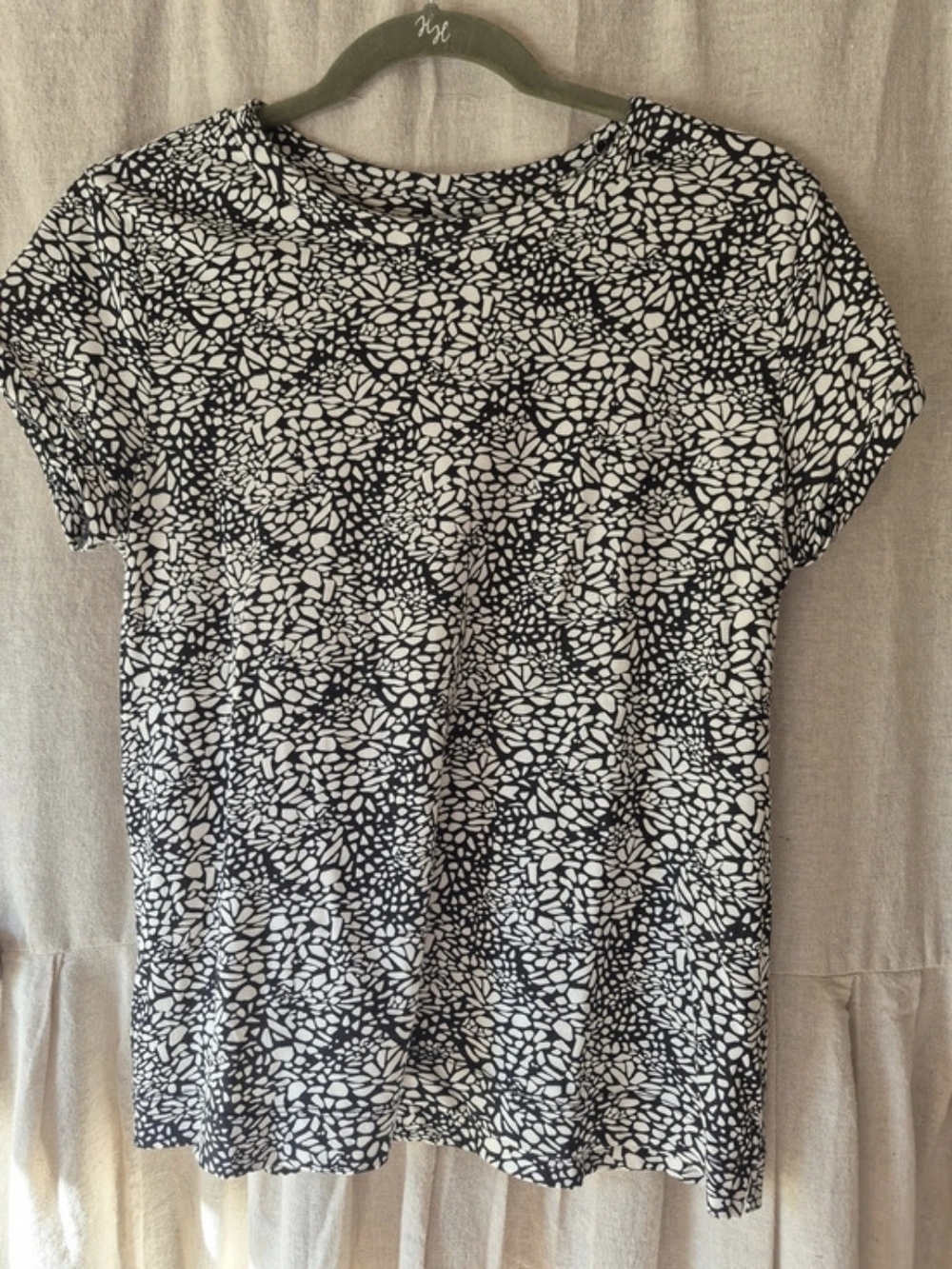 Loft Abstract Print Cotton Tee Size Small